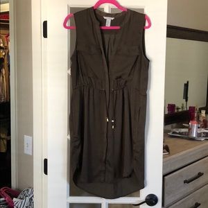 H&M Dark olive green silky dress